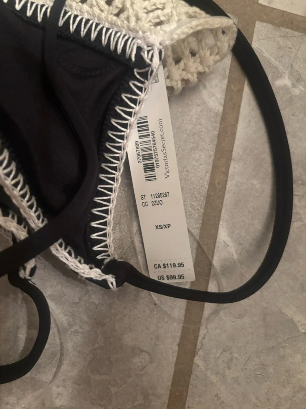 Victoria’s Secret Black and Cream Crochet-Trim One-Piece xs - Picture 5 of 5